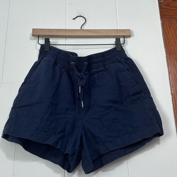 Gap navy Blue linen blend pull on shorts size small - Picture 1 of 4